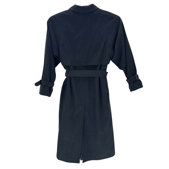Jones New York Belted long Trench Coat charcoal Black wool removable liner Large - Picture 2 of 6